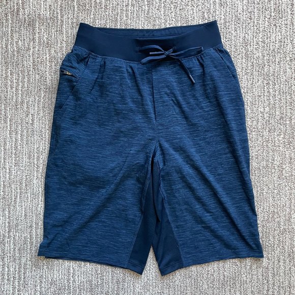 Men's Small Lululemon THE Lined Training Shorts 9" Heather Blue Navy - Picture 1 of 4